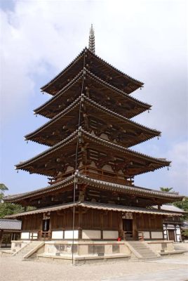 El Mirá de la Pagoda Horyu-ji; Una Sinfonía Minimalista en Madera y Pintura!